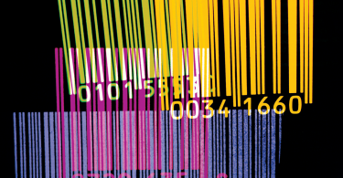 emissão de código de barras - vários códigos de barras coloridos em um fundo preto
